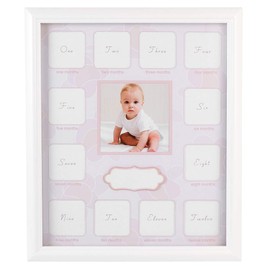 VOSAREA First Year Photo Moments 12 Months Baby Keepsake Frame Growth Record Photo Frame Expecting Parent Pink