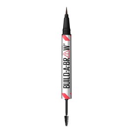 Maybelline Build A Brow Pluma de cejas y gel sellador 2 en 1 Build A Brow Tono deep brown, trazos delgados que rellenan con precisión y pinta con naturalidad, cejas más pobladas, reales y naturales