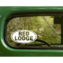 The Decal and Sticker Mafia 2 RED LODGE DECALs Montana Oval Sticker For Car Truck Bumper Window Rv 4x4