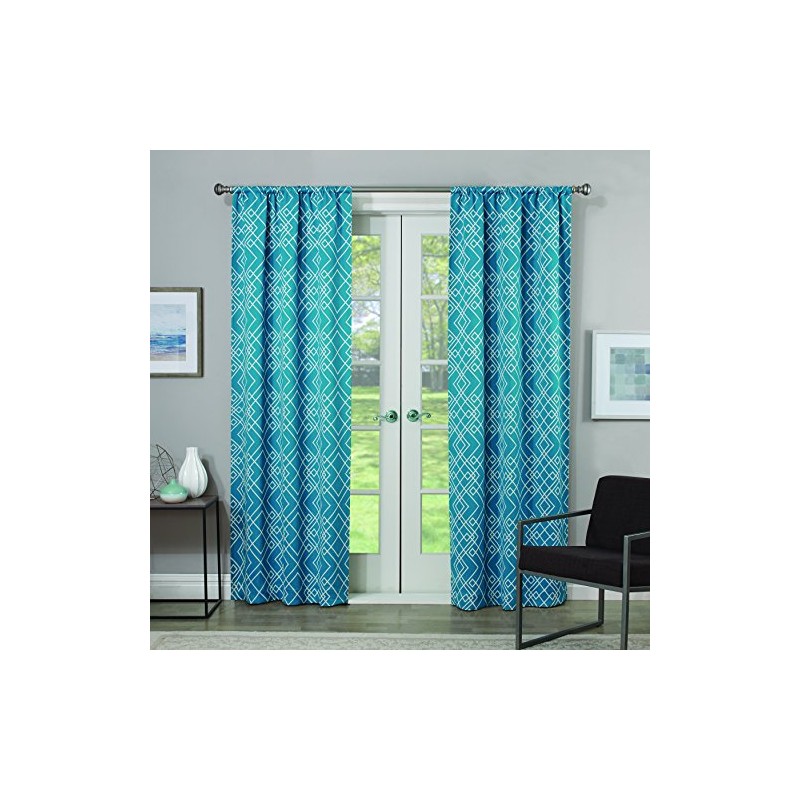 ECLIPSE Benchley Rod Pocket Curtains for Bedroom, Single Panel, 37x63,