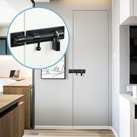 Sayayo Sliding Bolt Lock Barrel Bolt Latch Black Heavy Duty Stainless Steel Slide Bolt Latch Include Padlock, 6 Inch Sliding Barrel Bolt Lock Latch for Wooden Gates Garden Shed Locks, CMST8060-B