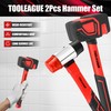 TOOLEAGUE 2Pcs Hammer Set,16oz Rubber Mallet & 35mm Double-Faced Soft