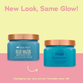 Tree Hut Blue Musk Shea Sugar Scrub, Exfoliating, Hydrating & Moisturizing Body Scrub with Shea Butter & Nourishing Essential Oils, Smooth & Soften Skin, 18 oz