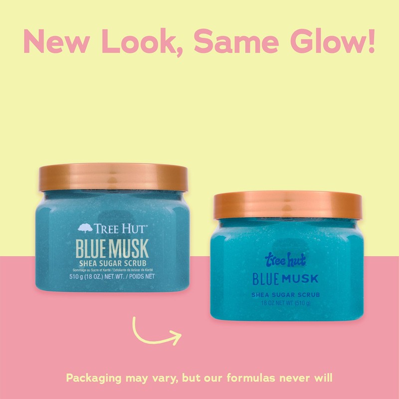 Tree Hut Blue Musk Shea Sugar Scrub, Exfoliating, Hydrating &