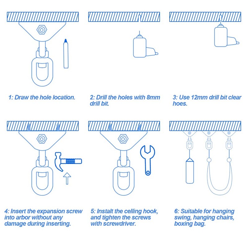 360° Swivel Swing Hangers for 1200lb Heavy Duty in 304
