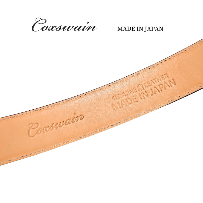 COXSWAIN CW20203-19 Men's Genuine Leather Belt, Black, Crocodile Pattern, 1.2