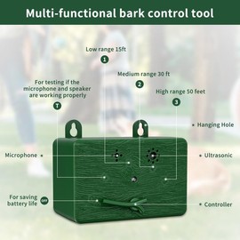 QEWEUUIE 2025 Bark Shield Anti Barking Device for Dogs,4 Modes dog barking device,50 Ft dog barking deterrent devices Indoor Outdoor- For Small Medium Large Dogs Garden home application