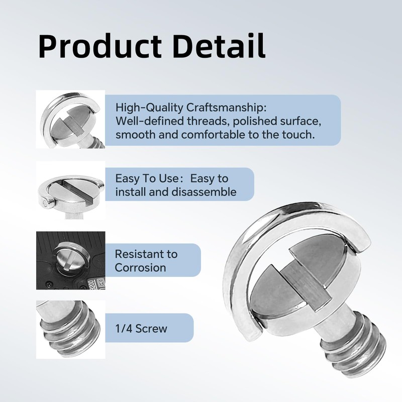 1/4 Inch Camera Mounting Screw, Pack of 5, Camera Tripod