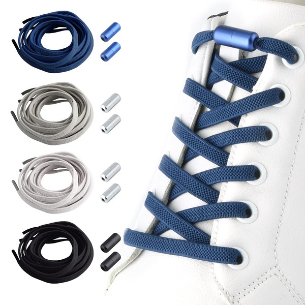 Aoliandatong Elastic Shoelaces, Pack of 4 Universal Laces Without Tying