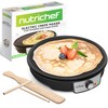 nutrichef Electric Crepe Maker Pan & Griddle, 12 Inch Nonstick