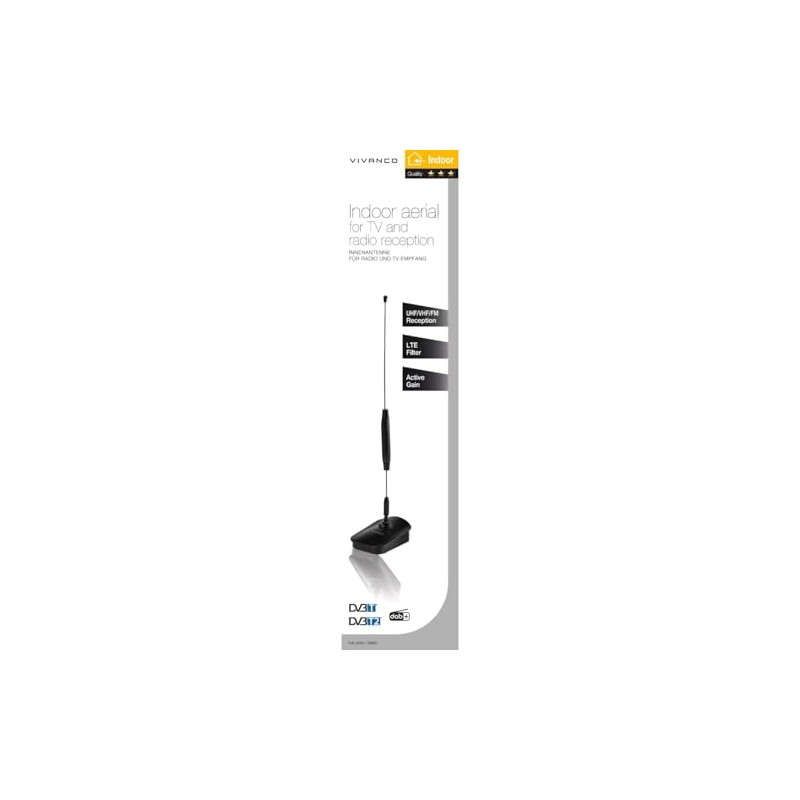 Vivanco TVA 2040 Active DVB-T/T2 rod antenna Indoor Black 38881