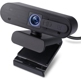 Elecom UCAM-C820ABBK/E Web Camera, Full HD, 1080p, 30FPS, 2 Megapixels, Autofocus, Built-in Microphone, Privacy Shutter, 1/4 Inch Tripod Hole, Black