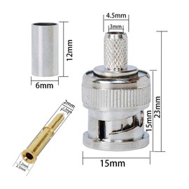 Crimping Tool BNC + Coaxial Cable Stripper + 10 BNC Crimp Connectors for RG58 Coaxial Cable Removal