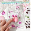 Fuwa-Moji 3D Stickers, Set of 5 [Cat and Rabbit Back