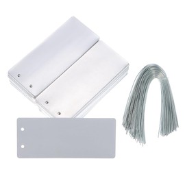 okhobby 100PCS Impress-O-Tag Blank Tags, Aluminium Write On Metal Labels Tag Outdoor Markers, with Holes for Stamping, Pets, Plants, Doors