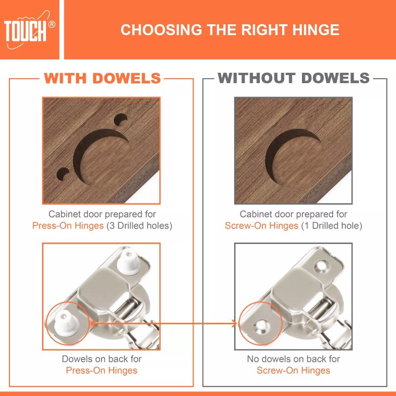 TOUCH FACE FRAME 3/8" Overlay Cabinet Door Hinge Concealed Euro