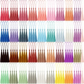MUXGOA 148 Pcs Bookmark Tassels for Crafts,Key Chain Mini Tassels for Jewelry Making & Graduation Book Marks(37 Colors, 4 Pcs of Each)