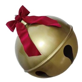 Giant Light Up Christmas Inflatable Balls, LED Light PVC Decorated Bell Ball, Large Oversized Ornaments, Easy Setup for Inflatable Outdoor Holiday Yard Decorations (60cm)