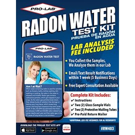 ProLab Radon in Water Test Kit. Emailed Results Within 1 Week. Includes Lab Fees & Return Mailer, 1.8 Ounce
