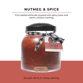 A Cheerful Giver - Nutmeg & Spice - 34oz Papa Scented Candle Jar with Lid - Keepers of The Light - 155 Hours of Burn Time, Gift for Women, Brown