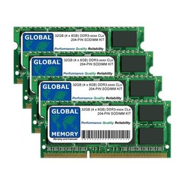 32GB (4 x 8GB) DDR3 1333/1600/1866MHz 204-PIN SODIMM MEMORY RAM KIT COMPATIBLE WITH LAPTOPS/NOTEBOOKS