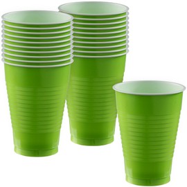 Kiwi Green Plastic Cups (Pack of 20) - 12 oz. - Versatile Drinkware for Indoor & Outdoor Parties, Weddings, Birthdays, Celebrations & More