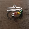 JDFHFGB Anxiety Ring,Adjustable Open Relief Fidget Rings with Swivel Rainbow