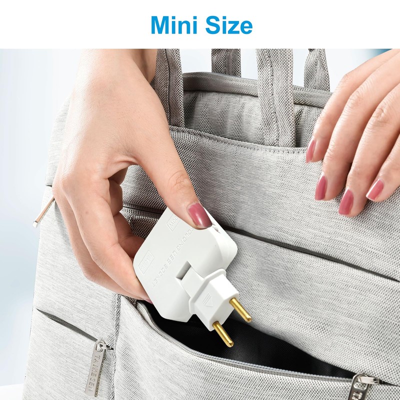 Momowin Multi-socket flat plug, USB socket, US and European adapter,