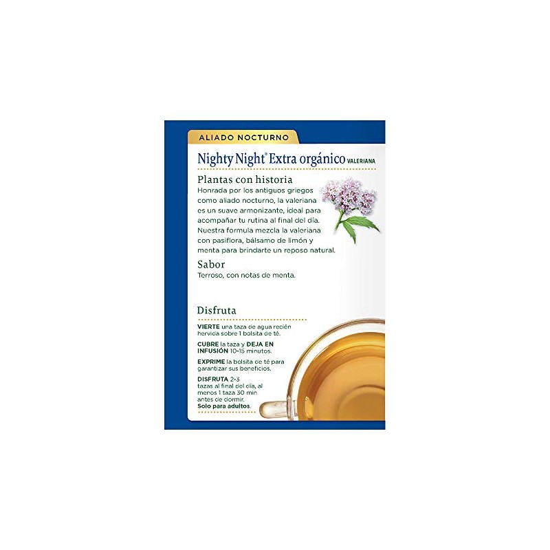 Traditional Medicinals, Té Orgánico Nighty Night Extra Reposo Natural, 1