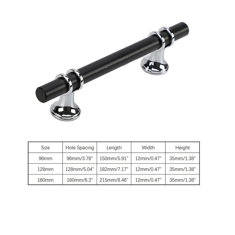 Dreneco 2 Pack Cupboard Handles Zinc Alloy Kitchen T Bar
