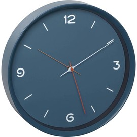 TFA Dostmann Analog Wall Clock 60.3056.06 Silent Sweep Movement Quartz Clock Glass Cover Petrol Blue L315 x W50 x H340 mm