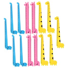 SEWACC 30Pcs Cartoon Giraffe Rulers Multi Function Student Straight Ruler Creative Design for School Supplies Portable and Easy to Use for Students Random Color