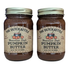 The Dutch Kettle Amish Homemade Pumpkin Butter - 2 Pack (18 oz Jars) - Made with Premium Ingredients, Non-GMO, No Preservatives