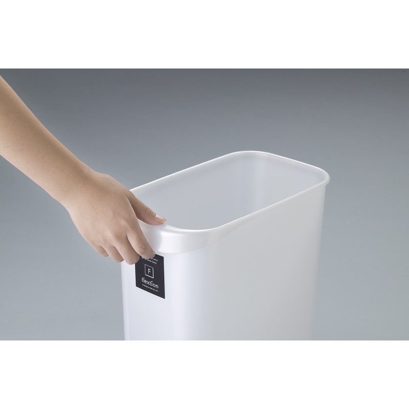 Squirrel Trash Can Wastebasket Flexion Square Metallic White 12L Made