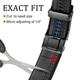 ITIEZY Men's Belt Ratchet Automatic Belt for Men 35 mm Wide Leather Belt, Black 117