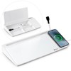Varhomax Glass Desk Whiteboard with Wireless Charger, Desktop Dry Erase