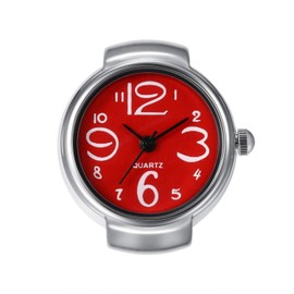 Lancardo Women's Men's Ring Watch Analogue Quartz on Finger Watch Ring, red, Strap.