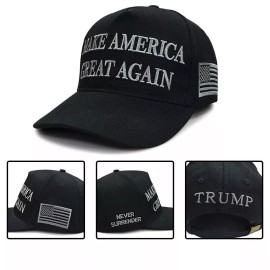 Trump 45-47 'Never Surrender' & Musk Black Grey Adjustable Hat