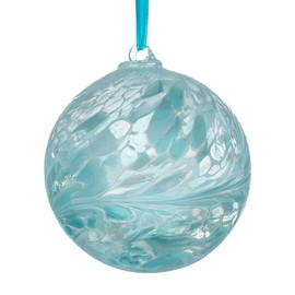 Large Glass Hanging Friendship Ball 15cm diameter Pale Blue