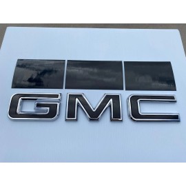 EmblemsPlus GMC Yukon XL Denali Gloss Black Grille GMC Emblem Overlay Decals 2021-2025