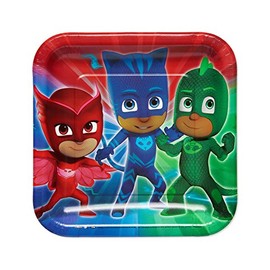 PJ Masks Square Paper Plates - 9" - Multicolor - Pack of 8