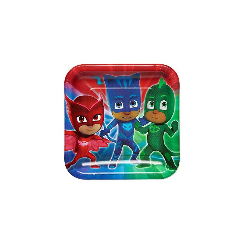 PJ Masks Square Paper Plates - 9" - Multicolor -