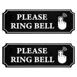 Molain 2PCS Please Ring Bell Sign, Self-Adhesive Ring Doorbell Sign