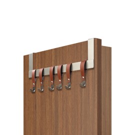 4smile Door Coat Rack - Stainless Steel Door Hook Rail for Hanging with Flexible Clothes Hooks Door on Strap - Door Coat Rack for Hanging, Space-Saving Door Hooks, Universal Use