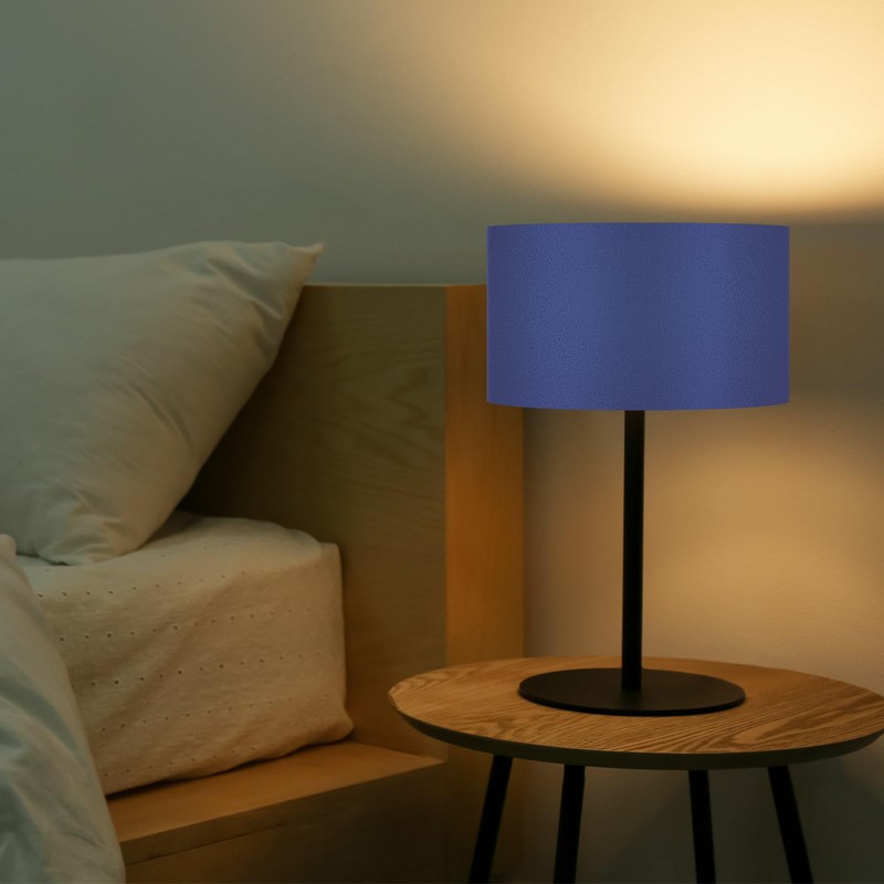 Weewooday 2 Pack Blue Fabric Lampshade for Ceiling 14" Modern