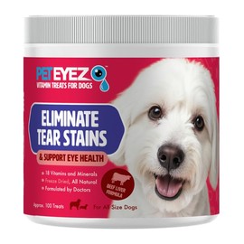 Peteyez Tear Stain Remover Vitamin Treats for Dogs - Support Eye Health & Reduce Itching & Tear Stain Buildup - 100% Natural Dog Treats w/Superfoods, Antioxidants & Nutrients - 8 oz (Beef)