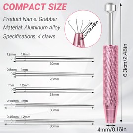 Hualleko Piercing Taper Ball Grabber Tool Kit for Changing Jewelry – Stainless Steel Piercing Assistant Tool, Insertion Pin & Threader Tools for Ear/Nose/Lip Piercings