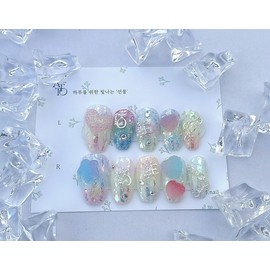 Handmade nails - LOVE  - Basic - Coffin Egg / 수제네일 - LOVE  - 기본 - 코핀에그