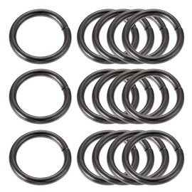 sourcing map Pack of 15 Metal O Rings 10 mm (0.39 Inches) Inner Diameter 1.6 mm Thick Multi-Purpose Unwelded O Ring Buckle for Crafts Belt Purse Handbag Making Hardware Dark Grey, dark grey, 1.6 mm