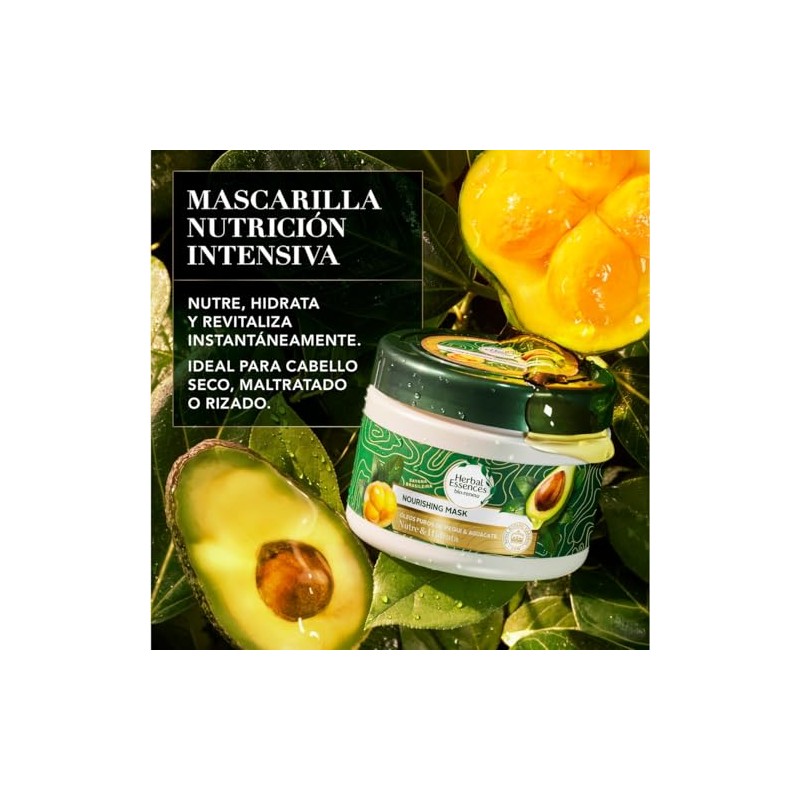 HERBAL ESSENCES Bio:Renew, Mascarilla Nutrición Intensiva para cabello seco y